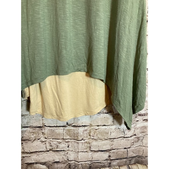 LOGO Lori Goldstein Layered Top Womens Small Olive & Cream Two Piece Tunic - Picture 6 of 12